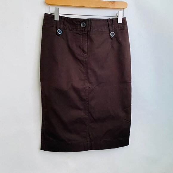 H&M Burgundy Button Pencil Skirt - Picture 2 of 6